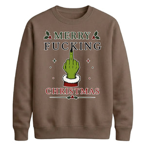 Sarcastic Hand Gesture Rude Christmas Unisex Sweatshirt