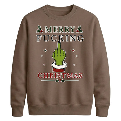 Sarcastic Hand Gesture Rude Christmas Unisex Sweatshirt