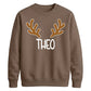 Personalised Reindeer Antlers Christmas Unisex Sweatshirt