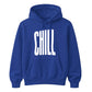 Modern Elongated Chill Slogan Print Unisex Hoodie