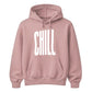 Modern Elongated Chill Slogan Print Unisex Hoodie