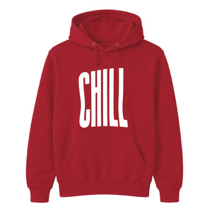 Modern Elongated Chill Slogan Print Unisex Hoodie