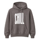Modern Elongated Chill Slogan Print Unisex Hoodie