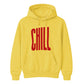 Modern Elongated Chill Slogan Print Unisex Hoodie