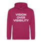 Modern Vision Over Visibility Slogan Graphic Unisex Hoodie