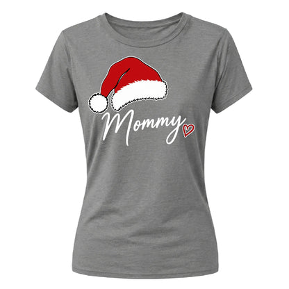 Mommy Santa Hat Christmas Ladies T-Shirt