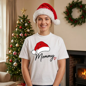 Mommy Santa Hat Christmas Oversized T-Shirt