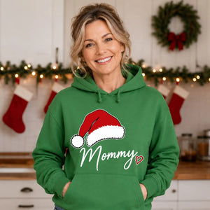 Mommy Santa Hat Christmas Unisex Hoodie