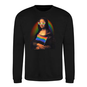 Mona Lisa Pride Flag Aura Pride Month Unisex Sweatshirt