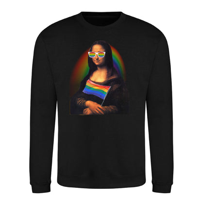 Mona Lisa Pride Flag Aura Pride Month Unisex Sweatshirt