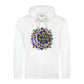 Mosaic Crescent Moon Eid Mubarak Printed Unisex Hoodie