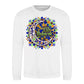Mosaic Crescent Moon Eid Mubarak Printed Unisex Sweatshirt