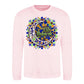 Mosaic Crescent Moon Eid Mubarak Printed Unisex Sweatshirt