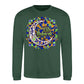 Mosaic Crescent Moon Eid Mubarak Printed Unisex Sweatshirt