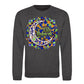 Mosaic Crescent Moon Eid Mubarak Printed Unisex Sweatshirt