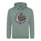 Mosaic Crescent Moon Eid Mubarak Printed Unisex Hoodie