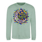 Mosaic Crescent Moon Eid Mubarak Printed Unisex Sweatshirt