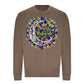 Mosaic Crescent Moon Eid Mubarak Printed Unisex Sweatshirt
