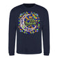 Mosaic Crescent Moon Eid Mubarak Printed Unisex Sweatshirt