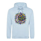 Mosaic Crescent Moon Eid Mubarak Printed Unisex Hoodie