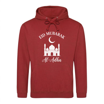 Mosque Design Eid Mubarak Printed Unisex Hoodie