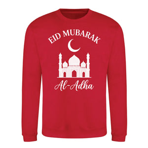 Mosque Design Eid Mubarak Printed Unisex Sweatshirt
