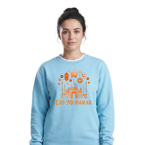 Mosque Graphic Eid Mubarak Printed Unisex Sweatshirt