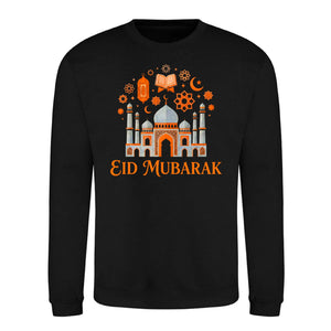Mosque Graphic Eid Mubarak Printed Unisex Sweatshirt