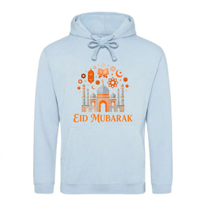 Mosque Graphic Eid Mubarak Printed Unisex Hoodie
