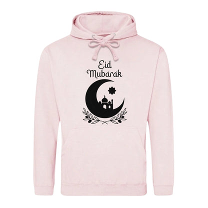 Mosque & Moon Design Eid Mubarak Printed Unisex Hoodie