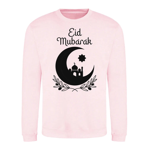 Mosque & Moon Design Eid Mubarak Printed Unisex Sweatshirt