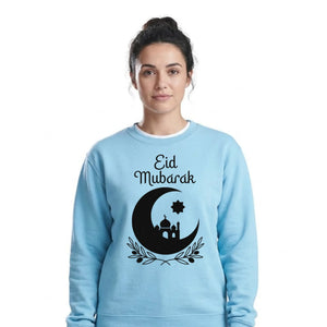 Mosque & Moon Design Eid Mubarak Printed Unisex Sweatshirt