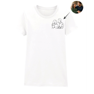 Mother’s Day Custom Outline Sketch Ladies Fit T Shirt
