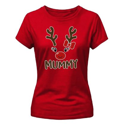 Mummy Reindeer Christmas Ladies T-Shirt