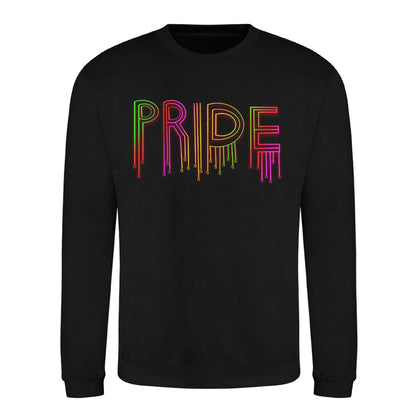 Neon Drip Pride Typography Pride Month Unisex Sweatshirt