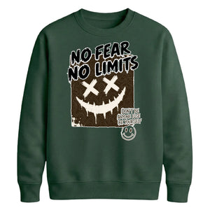 No Fear No Limits Edgy Smile Graphic Unisex Sweatshirt