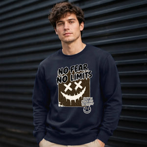 No Fear No Limits Edgy Smile Graphic Unisex Sweatshirt