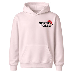 North Pole Pocket Print Santa Hat Christmas Kids Hoodie