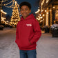 North Pole Pocket Print Santa Hat Christmas Kids Hoodie