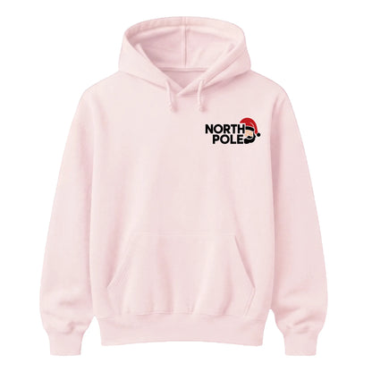 North Pole Santa Pocket Logo Christmas Unisex Hoodie