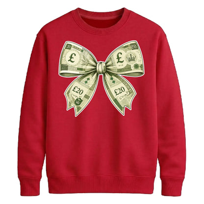 Novelty Twenty Pound Banknote Money Bow Unisex Sweatshirt