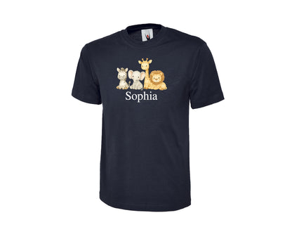 Personalized Back To School Animal T-Shirt For Kids, Custom Name Tee For Boys & Girls, Cute & Fun First Day T-Shirt P2530