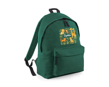 Personalised Kids Fashion Backpack, Custom Name Backpack With Cute Animal Print, Gift For Boys & Girls School Bag, P2547