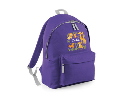 Personalised Kids Fashion Backpack, Custom Name Backpack With Cute Animal Print, Gift For Boys & Girls School Bag, P2547