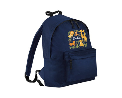 Personalised Kids Fashion Backpack, Custom Name Backpack With Cute Animal Print, Gift For Boys & Girls School Bag, P2547