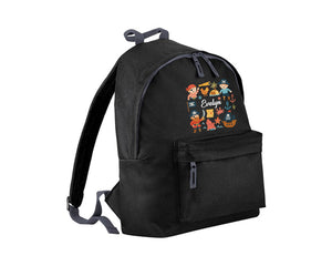 Personalised Pirate Kids Backpack, Custom Name Seafaring Fashion Bag For Back To School, Adventures 600D Polyester Gift Backpack P2548