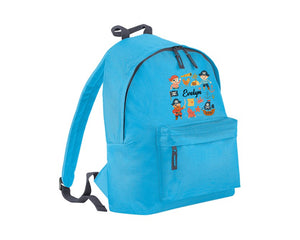 Personalised Pirate Kids Backpack, Custom Name Seafaring Fashion Bag For Back To School, Adventures 600D Polyester Gift Backpack P2548