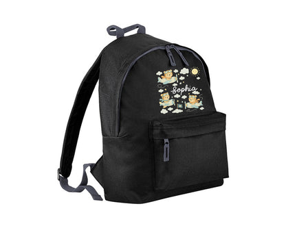 Personalised Kids Backpack, Teddy Bears Among Clouds & Sunshine Design Bag, Back To School Fashion Backpack P2549