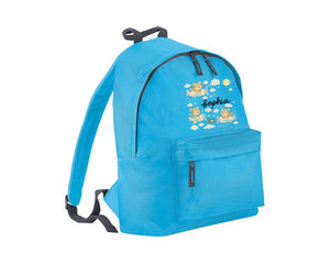 Personalised Kids Backpack, Teddy Bears Among Clouds & Sunshine Design Bag, Back To School Fashion Backpack P2549