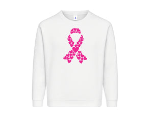 Breast Cancer Awareness Sweatshirt, Supportive Pink Ribbon Design Symbolizing Courage and Unity, Cozy Casual Outfit P440